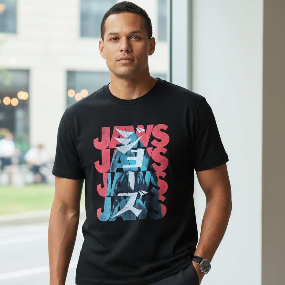 Jaws Movie Short Sleeve Crewneck Relaxed Fit Unisex Graphic Tee